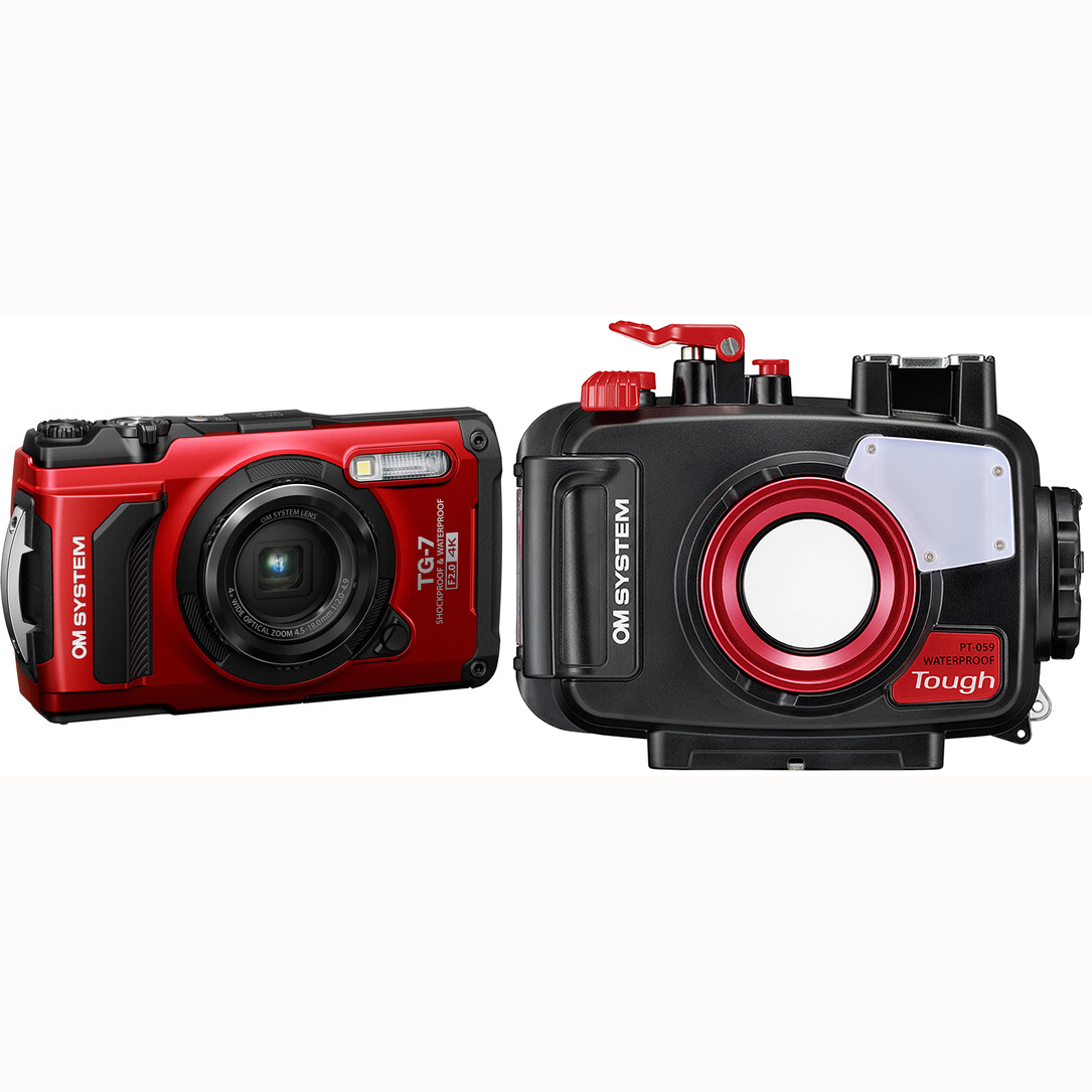 CAMARA OLYMPUS TOUGH TG-7 ROJA + CARCASA PT-059