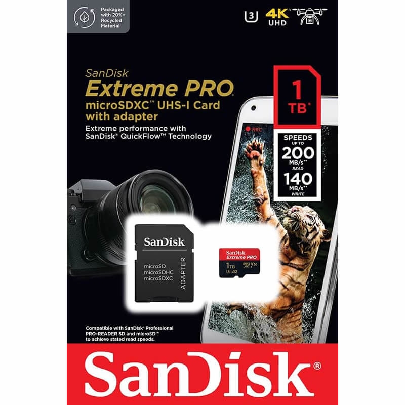 TARJETA MICRO SD 1TB SANDISK EXTREME PRO UHS-I (200MB/SG)