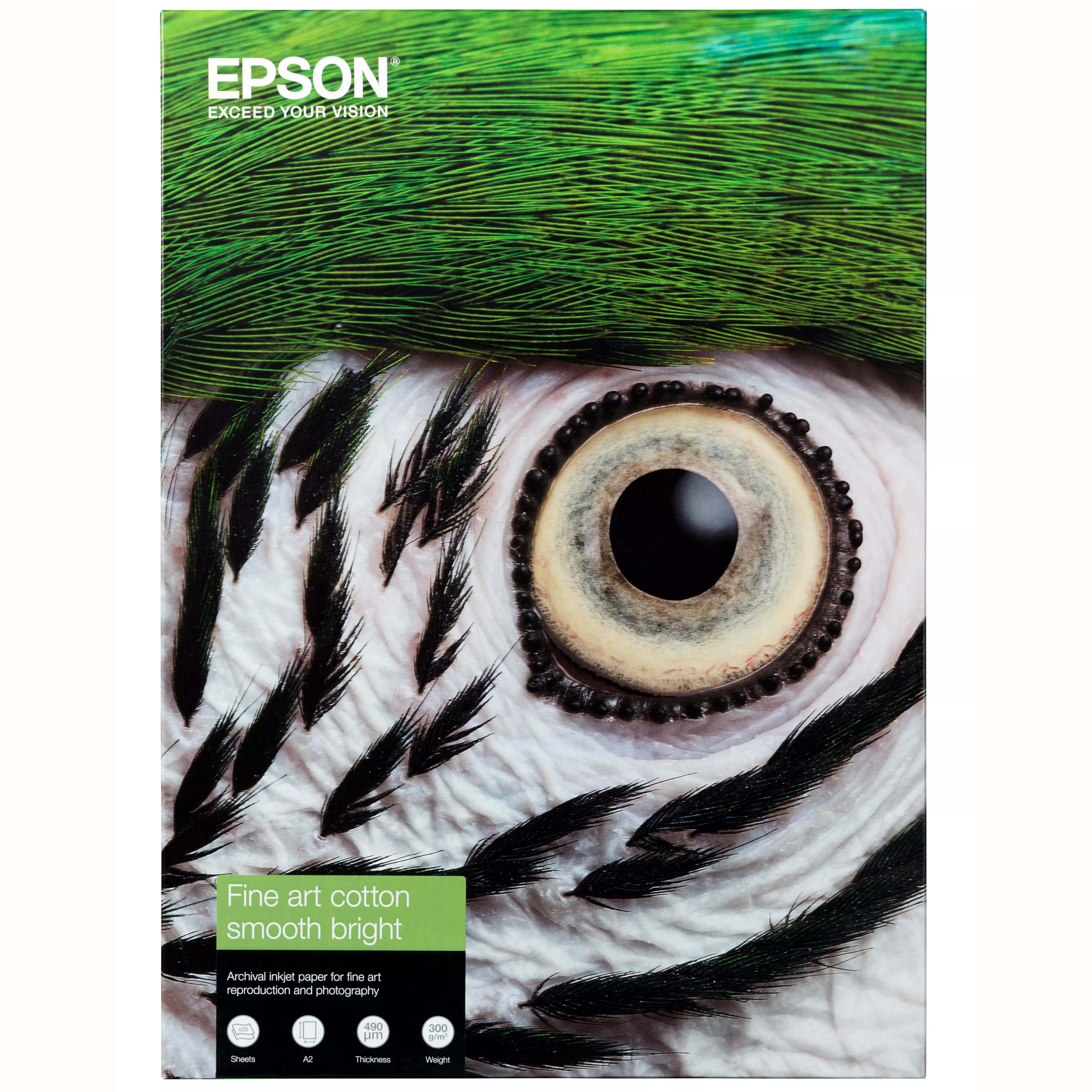 PAPEL EPSON A4 25H FINE ART COTTON SMOOTH BRIGHT 300 GR
