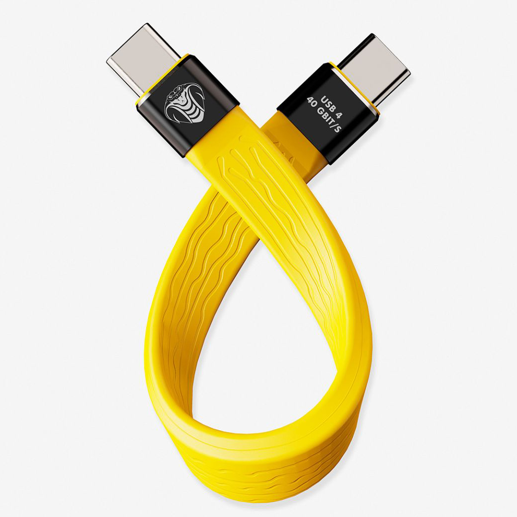 CABLE COBRA TETHER EXTENSOR 14 CM USB-C A USB-C 40GB YELLOW