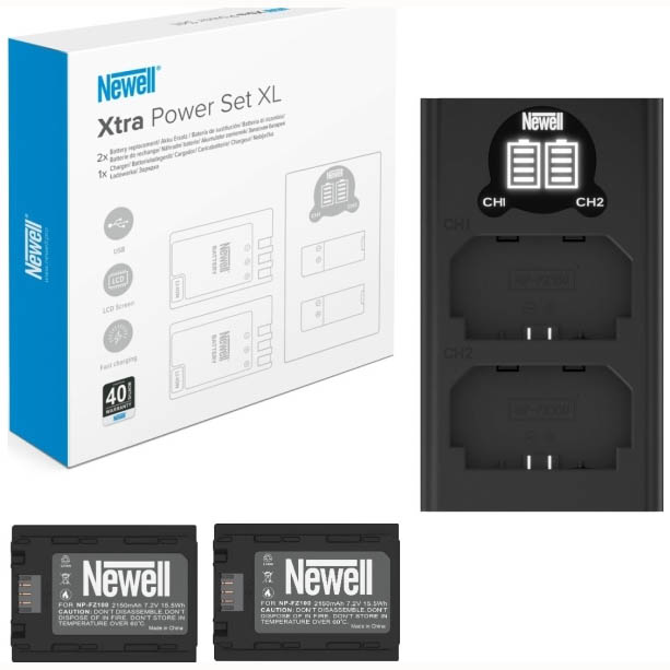 CARGADOR NEWELL CON DOS BATERIAS NP-FZ100 PARA SONY (USB-C)
