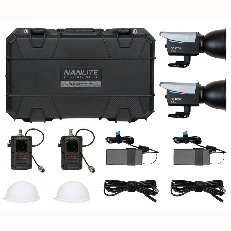 KIT LED NANLITE FC-120B BICOLOR + BATTERY GRIP (2 FOCOS)