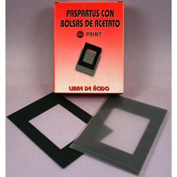 PASPARTUS PRINT 24X36 (20) EXT 9X12 CARTULINA NEGRA + BOLSA