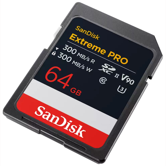 TARJETA SD 64 GB SANDISK EXTREME PRO (300 MB/S) UHS-II V90