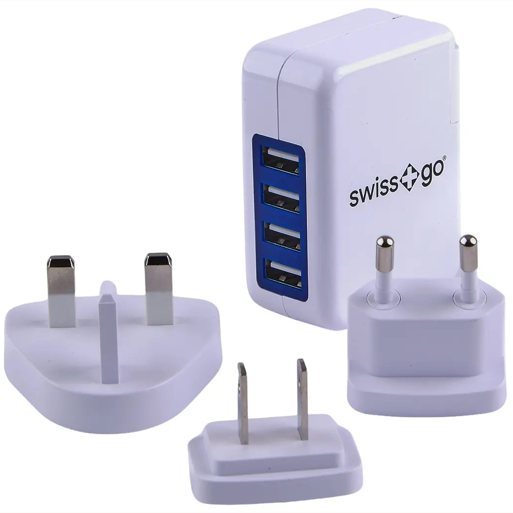 CARGADOR SWISS-GO USB C-42 (4 PUERTOS USB) 5V 3.4A