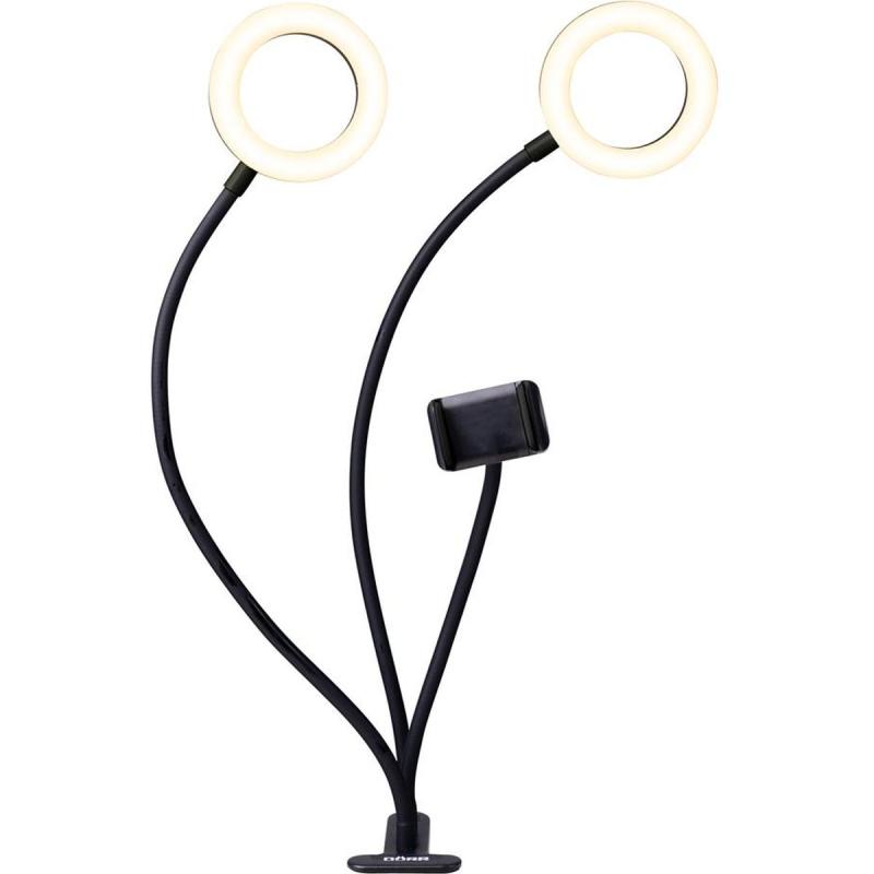ARO DE LUZ LED DORR DOBLE CON SOPORTE PARA SMARTPHONE