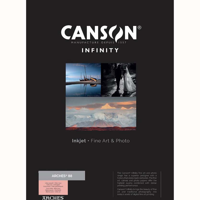 PAPEL CANSON ARCHES 88 A3+ 25H 310 GR SATIN BLANCO NATURAL