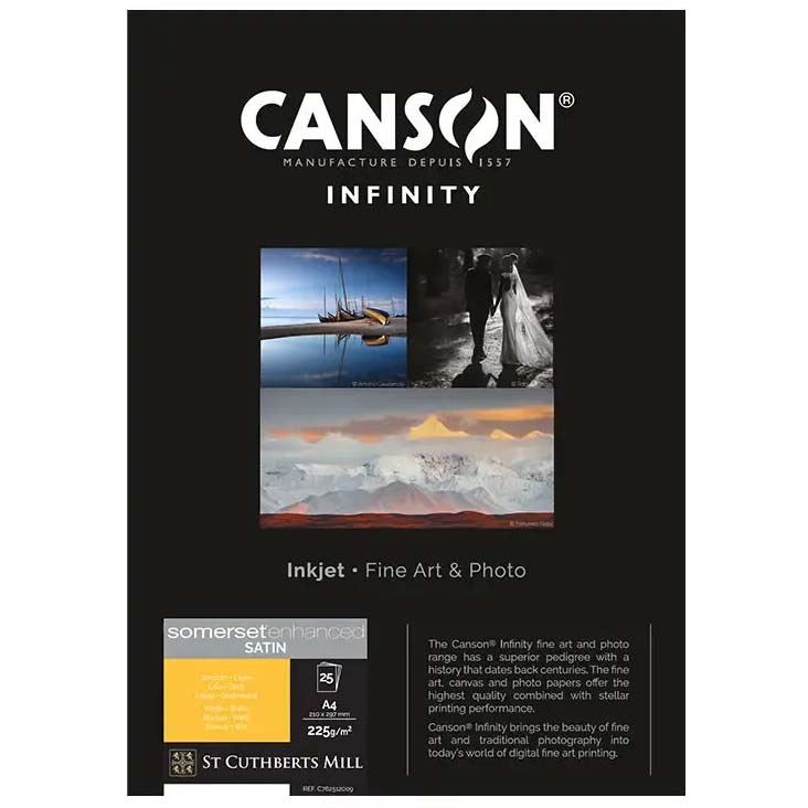PAPEL CANSON SOMERSET ENHANCED SATIN WHITE A4 25H 225 GR