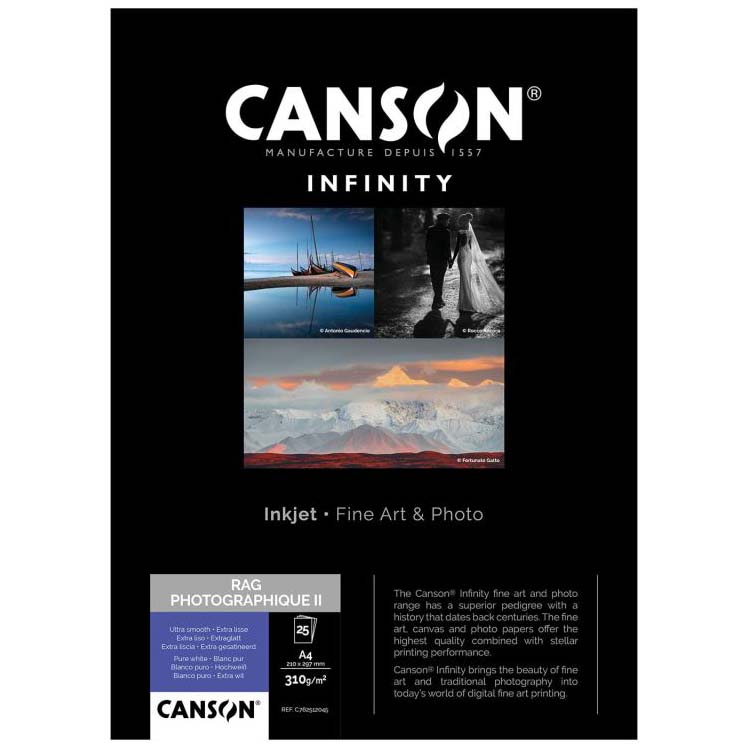 PAPEL CANSON RAG PHOTOGRAPHIQUE II 60 X12 MTS 310 GR