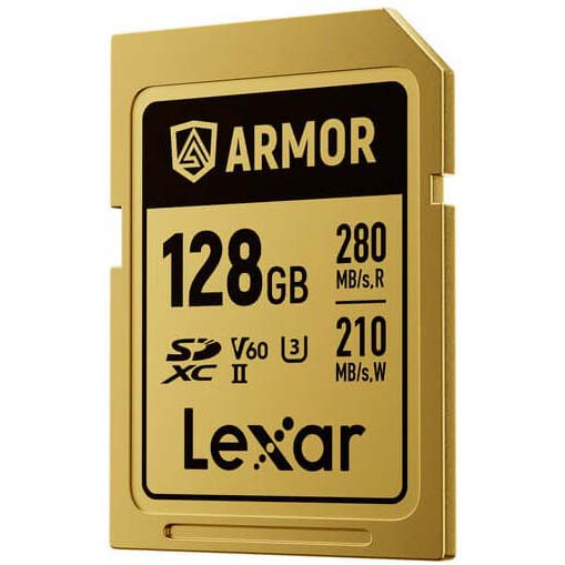 TARJETA SD 128 GB LEXAR (280MB/S) UHS-II V60 6K ARMOR GOLD