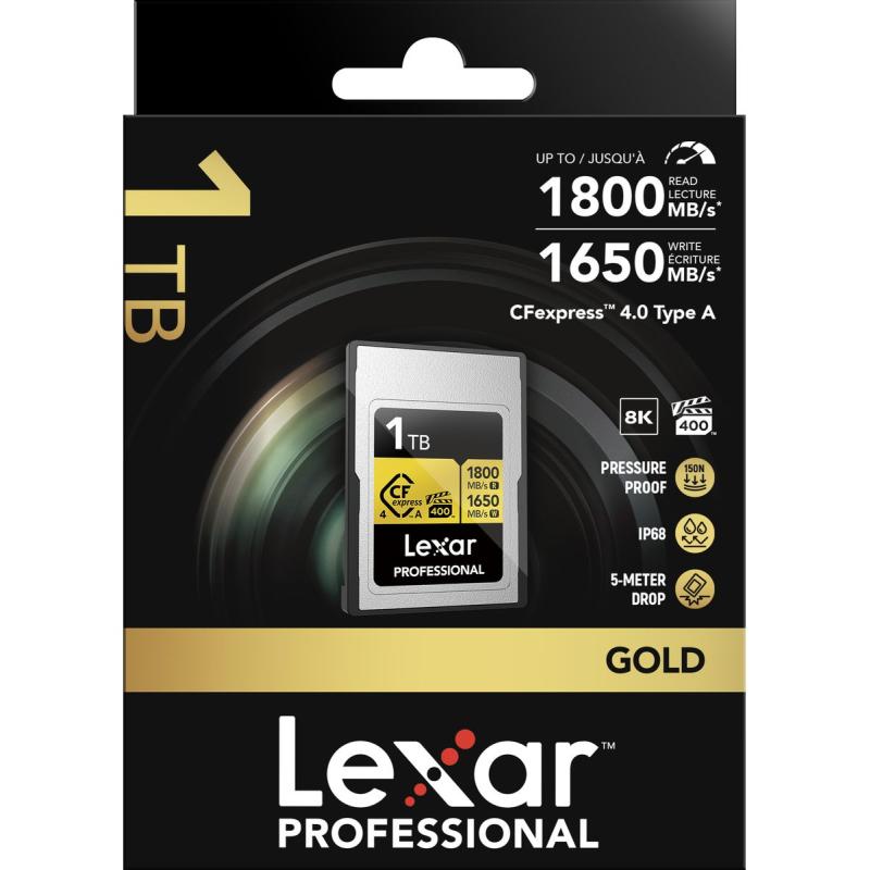 TARJETA CFEXPRESS 1 TB LEXAR TYPE A GOLD (R1800-W1650MB/S)
