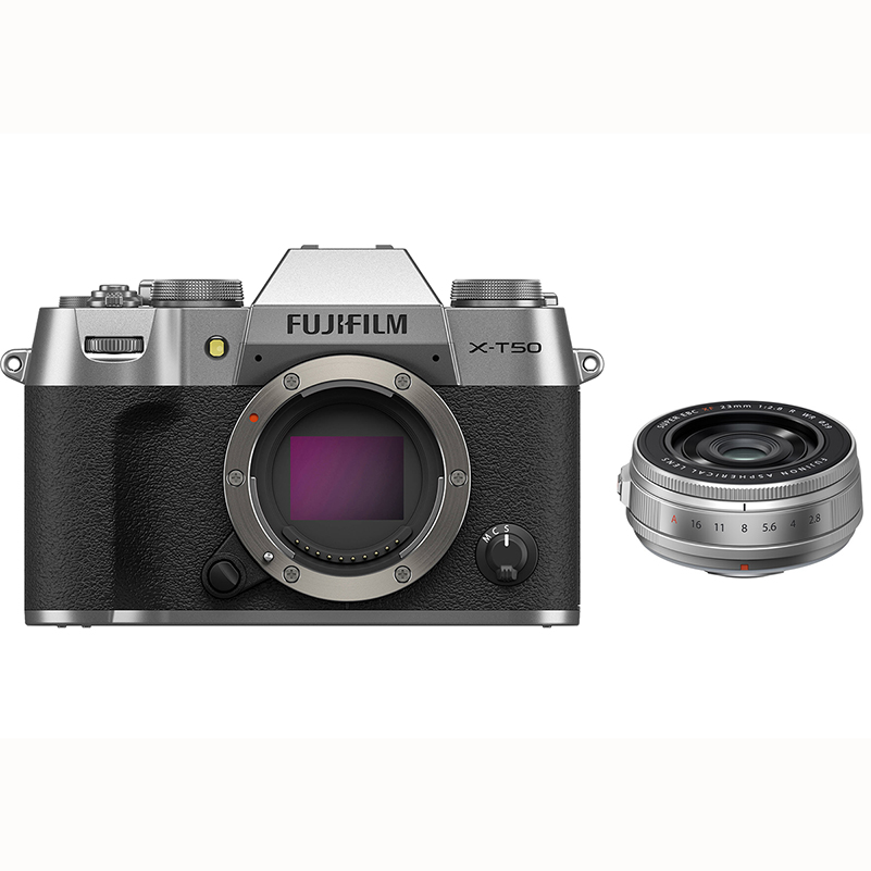 KIT FUJI X-T50 SILVER + XF 23/2.8 SILVER