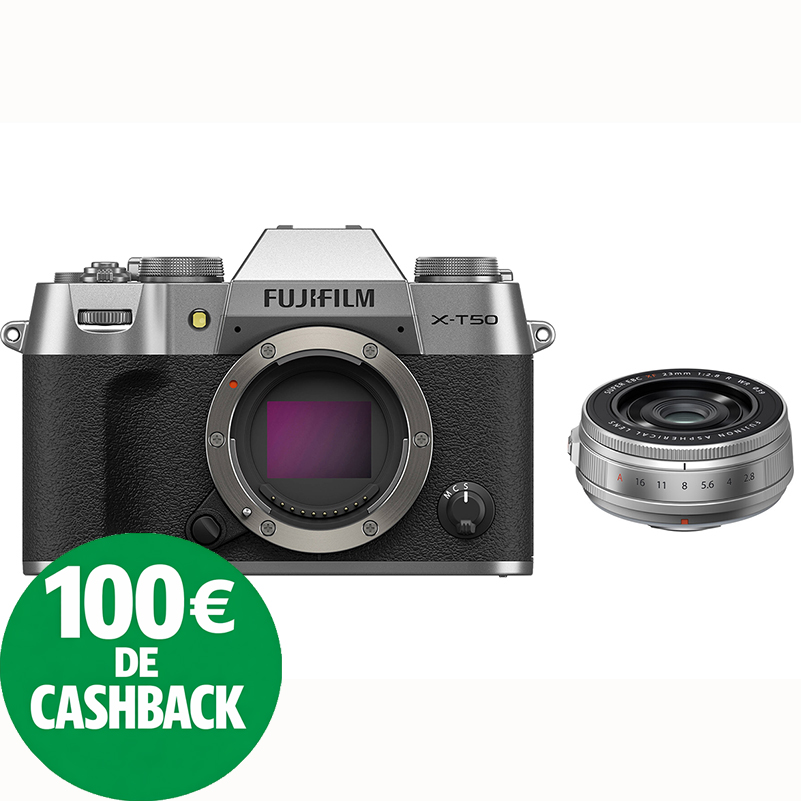 KIT FUJI X-T50 SILVER + XF 23/2.8 SILVER