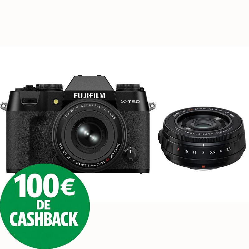 KIT FUJI X-T50 BLACK + 16-50 + 23/2.8 BLACK