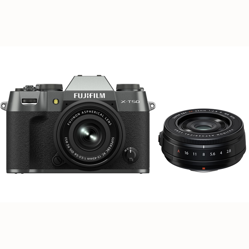 KIT FUJI X-T50 CHARCOAL + 15-45 + 23/2.8 BLACK