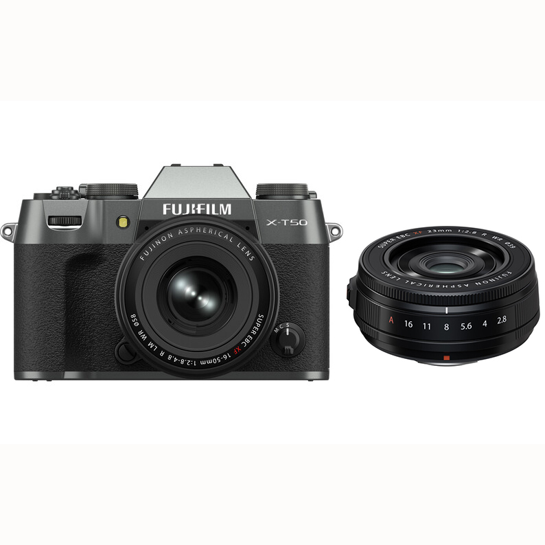 KIT FUJI X-T50 CHARCOAL + 16-50 + 23/2.8 BLACK