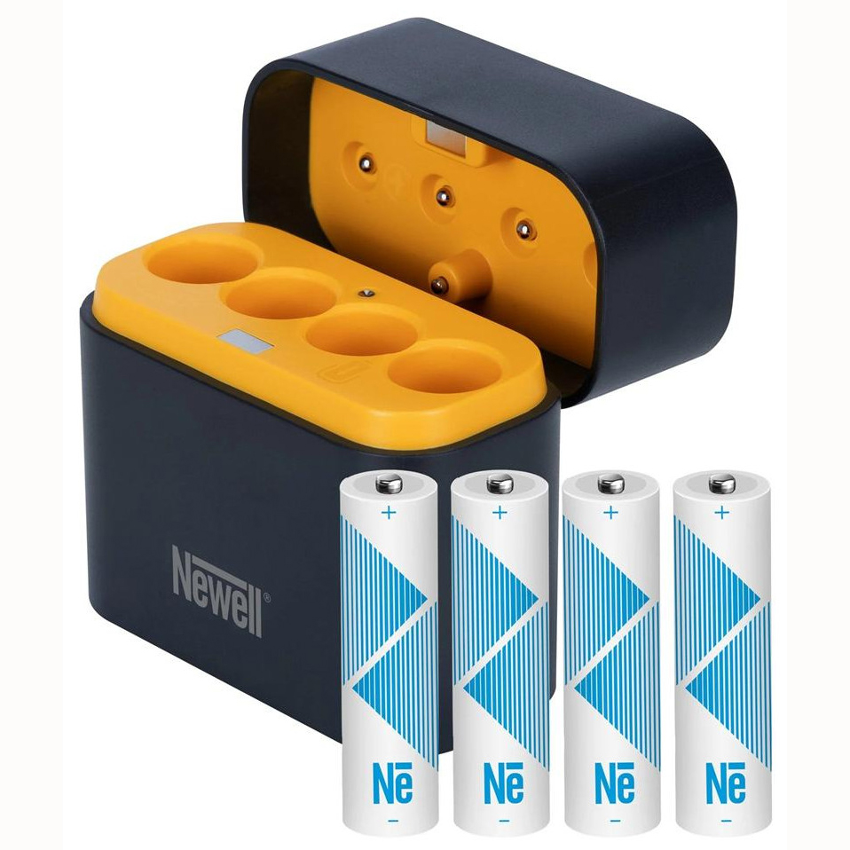 CARGADOR NEWELL USB-C CON 4 BATERIAS AA 2200 MAH