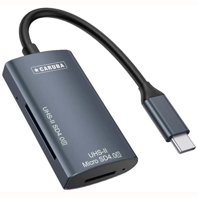 LECTOR CARUBA SD/MICRO-SD UHS-II USB-C   CR-SDUMSD