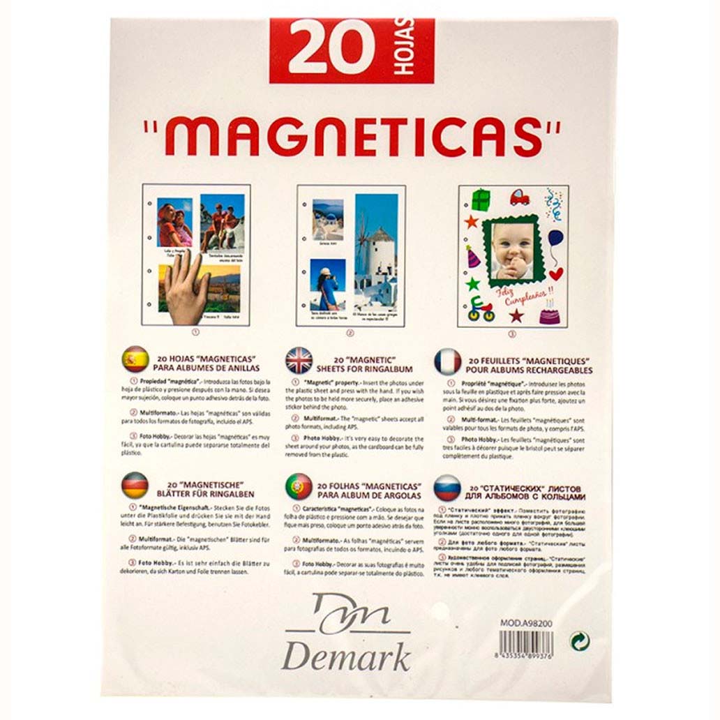 RECAMBIO DEMARK 9820 (20H HOJAS MAGNETICAS BLANCAS) HOFMANN