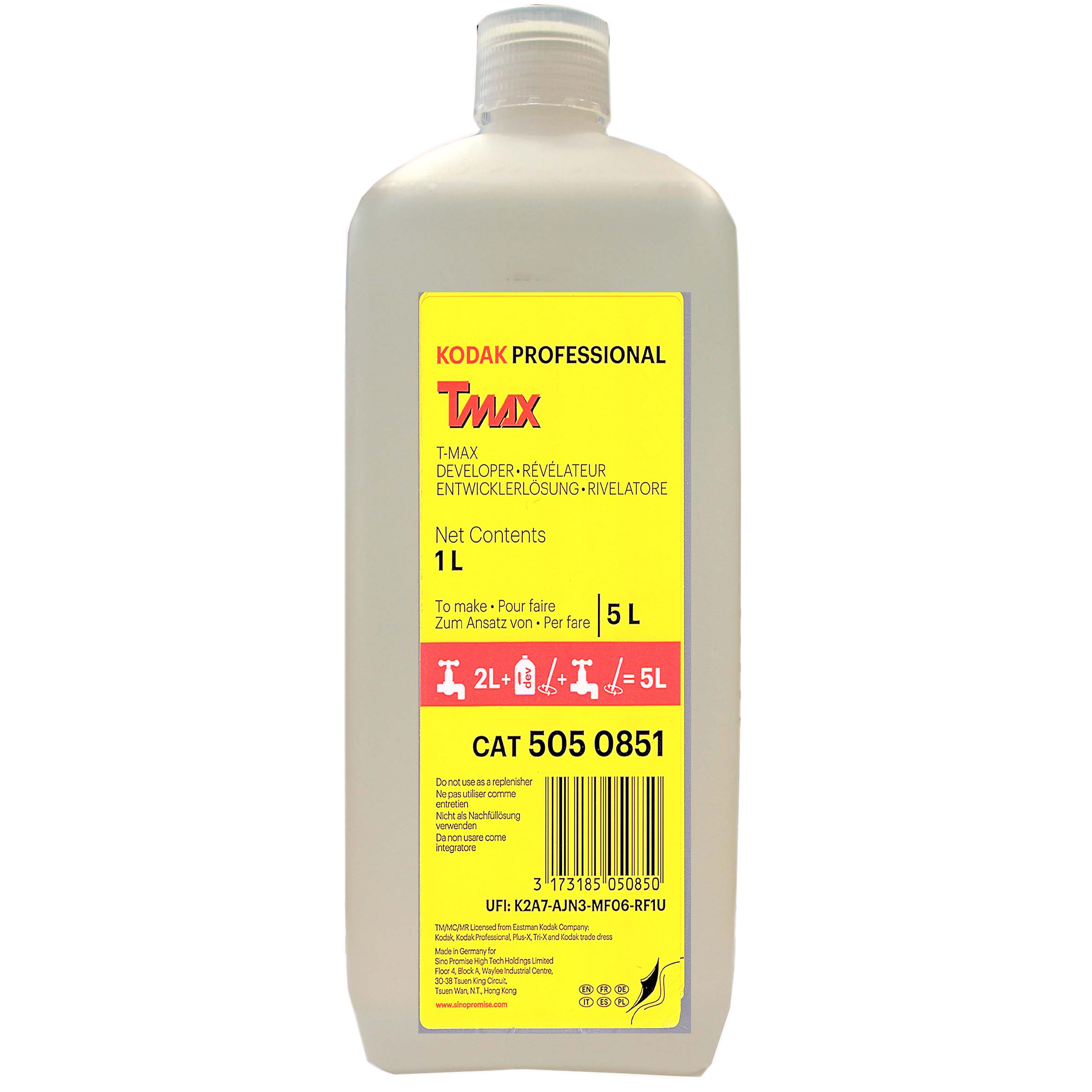 REVELADOR KODAK T-MAX 1 L (PARA HACER 5 L) *CADUCADO DIC-23*